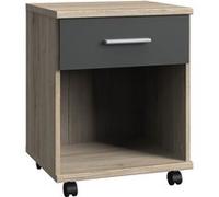 Caisson mobile à tiroirs coloris Imitation chêne San Remo, rechampis graphite - longueur 46 x hauteur 58 x profondeur 40 cm-PEGANE- Bois G