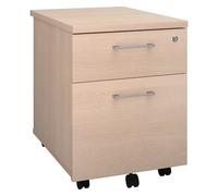 Caisson mobile bois 2 tiroirs - Arch - Tiroirs chêne gris