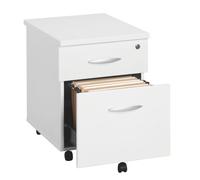 Caisson mobile bois 2 tiroirs blanc Bruneau Excellens/Arko - Caissons mobiles - Bruneau