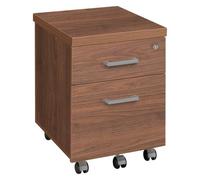Caisson mobile bois 2 tiroirs noyer Shiny - Caissons mobiles - Bruneau