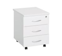 Caisson mobile bois 3 tiroirs blanc Bruneau Excellens - Caissons mobiles - Bruneau