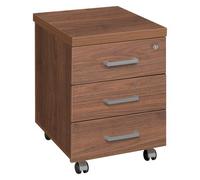 Caisson mobile bois 3 tiroirs noyer Shiny - Caissons mobiles - Bruneau
