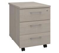Caisson mobile bois ECLA 3 tiroirs - extraction totale avec soft closing - chêne gris - Caissons mobiles - Bruneau