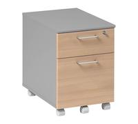 Caisson mobile hêtre ambré 2 tiroirs - Jazz