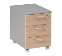 Caisson mobile hêtre ambré 3 tiroirs - Jazz