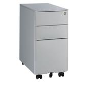 Caisson mobile métal 3 tiroirs petite largeur Bruneau aluminium - Caissons mobiles - Bruneau