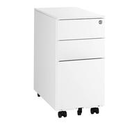 Caisson mobile métal 3 tiroirs petite largeur Bruneau blanc - Caissons mobiles - Bruneau