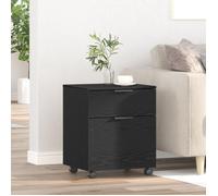 vidaXL Caisson mobile avec roues Noir Chêne 45x38x54 cm 2 tiroirs Bureau contemporain