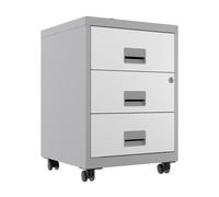 Caisson mobile Pratic 3 tiroirs - Corps Alu - Tiroirs Blanc