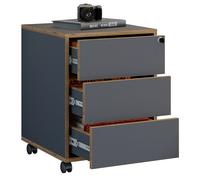 Caisson roulant en bois Caisson de bureau Salia 3 tiroirs