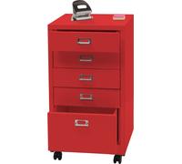 Caisson roulant HWC-L49 métal 75x40x41cm 5 tiroirs rouge