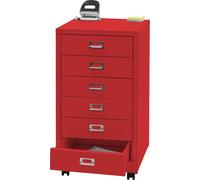 Caisson roulant MENDLER HWC-L49 métal 75x40x41cm 5 tiroirs rouge Rouge G