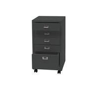 Caisson roulant HWC-L49 métal 75x40x41cm 5 tiroirs gris foncé