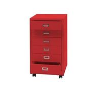 Mendler Caisson roulant HWC-L49 métal 75×40×41 cm 5 tiroirs Rouge