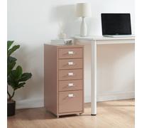 Caisson roulant 'Kökar' avec 5 tiroirs acier 69 x 28 x 41 cm brun clair