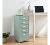 Caisson roulant 'Kökar' avec 5 tiroirs acier 69 x 28 x 41 cm vert menthe