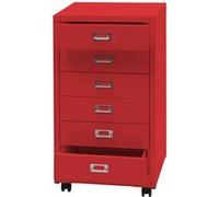 Caisson roulant MENDLER HWC-L49 métal 75x40x41cm 5 tiroirs rouge Rouge G
