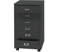 Caisson roulant MENDLER HWC-L49 métal 75x40x41cm 6 tiroirs gris foncé Gris G