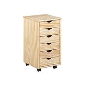Caisson de Bureau 6 Tiroirs "School" 65cm Naturel