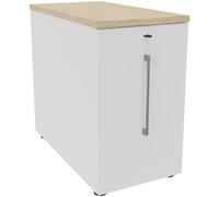 Caisson Tower Hauteur Bureau 72 cm - 2 niveaux de rangements - Corps Blanc / Top Chêne