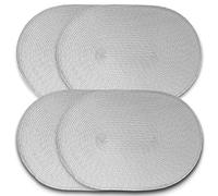 CAIT CHAPMAN HOME COLLECTION Lot de 4 Sets de Table ovales tressés en polypropylène (Gris)