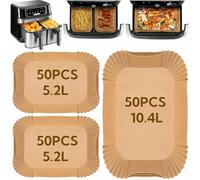 CaiTang Papier Cuisson Air Fryer pour Ninja 10.4L/ Cosori 10L, Papier Cuisson pour Ninja Foodi Flex Drawer Dual Zone AF500EU AF500EUCP, Paper Sulfurisé Accessoires Air Fryer For Ninja AF500EU(150pcs)