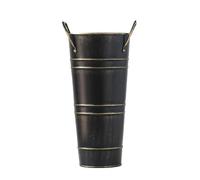 CAIWEIJUN Porte-parapluie en métal avec poignée, seau pour parapluie vintage, vase décoratif, seau pour fleurs, organisateur pour la maison, salon, hauteur 25,5 cm, petit baril