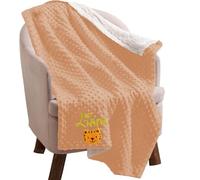 Caixiabeauty Couverture Bebe Personnalisée Prénom,Couverture Enfant Maternelle Sieste,Plaid Enfant Personnalisé avec Noms pour Garçon Fille,Cadeau Naissance Personnalisé(Couleur de Café)