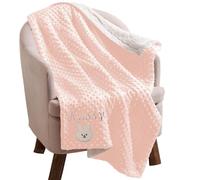 Caixiabeauty Couverture Bebe Personnalisée Prénom,Couverture Enfant Maternelle Sieste,Plaid Enfant Personnalisé avec Noms pour Garçon Fille,Cadeau Naissance Personnalisé(Rose pâle)