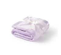 Caixiabeauty Couverture pour Bébé avec Bordure en Satin,Prénom et Anniversaire Brodé Personnalisé,Doudou Personnalisé,Cadeau de Naissance pour Fille/Garçon Nouveau-né 100x 100cm （La Couleur Violette）