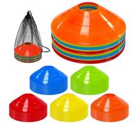CAIXIANGYU Cônes de marquage pour Football Équipement Essentiel d'entraînement, Plots Sport Multicolores avec Filet de Rangement pour Football, Basketball et agilité(40 p)