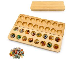 CAIXIANGYU Jeu d'Awalé, Mancala en Bois avec Pierres Précieuses