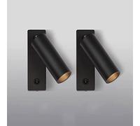 Caixin shop Ensemble de 2 LED lampes lecture chevet, applique murale en métal, Éclairage mural Spotlight réglable 350° tête lit lumière nuit intérieur pour chambre salon allée,Noir,4000K