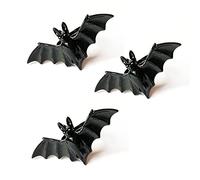 Caiyao Bague ouverte réglable avec motif chauve-souris pour Halloween, style punk, gothique, vampire, pour garçons et filles, bijou de personnalité, Métal, withoutgem