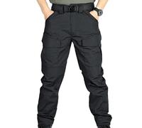 CAIYLAI Pantalon de combat imperméable pour homme - Pantalon de travail extensible léger à séchage rapide - Pantalon de randonnée avec plusieurs poches - Pantalon cargo d'extérieur, Noir , XL
