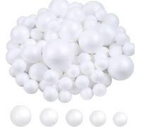 Caiyloxn Boule Polystyrène 80 pcs Boules de Mousse Blanche Boules en 5 Tailles pour Les Décorations de Fête de Noël Artisanat de l'art Bricolage Mariage