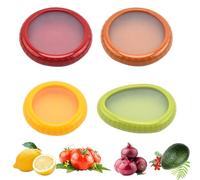 CaiYuanGJ 4 Pièces Avocat Boîte de Conservation, Silicone Fruit Storage, Boîte de Rangement en Silicone pour Fruits et Légumes, ABS, Silicone, pour La Conservation Des Fruits et Légumes