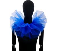 CAIYZH Col Faux Volanté en Tulle for Femme, Petite Collerette Décorative en Maille, Cape De Clown Blanche, Accessoire De Déguisement for Fête, Cosplay(Blue)
