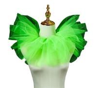 CAIYZH Col Faux Volanté en Tulle for Femme, Petite Collerette Décorative en Maille, Cape De Clown Blanche, Accessoire De Déguisement for Fête, Cosplay(Green)