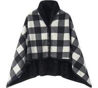 CAIYZH Couverture Pour Fauteuil Roulant Adulte, Confortable Et Chaude, Avec Fermeture À Boutons, Couvre Entièrement Les Jambes Et Les Genoux, Idéale Pour L'automne Et L'hiver,Noir