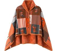 CAIYZH Couverture Pour Fauteuil Roulant Adulte, Confortable Et Chaude, Avec Fermeture À Boutons, Couvre Entièrement Les Jambes Et Les Genoux, Idéale Pour L'automne Et L'hiver,Orange