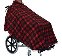 CAIYZH Couverture Thermique Pour Fauteuil Roulant Avec Capuche, Fermeture Éclair Pour Faciliter L'enfilage Et Le Retrait, Douce Et Confortable, Adaptée Aux Personnes Âgées,Rouge