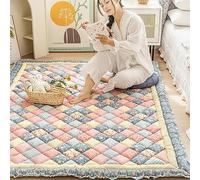 CAIYZH Matelas Japonais Tatami Simple, Matelas Futon Doux Et Respirant, Camping Pliable Et Enroulable avec Fond Antidérapant, Lit Futon Japonais en Coton pour La Maison(Candy,90x180cm)