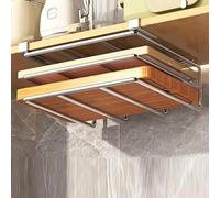 CAIYZH Support De Planche À Découper sous L'armoire, en Métal, Solide Et Stable, Facile À Installer Et À Prendre Garder Le Comptoir Bien Rangé,Argent