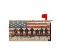 Caja de Correos Couverture magnétique pour boîte aux lettres de Saint Patrick Motif soldats du drapeau américain 45,7 x 52,6 cm