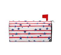 Caja de correos Couverture magnétique pour boîte aux lettres du 4 juillet Motif étoiles et rayures Bleu 52,8 x 64,5 cm