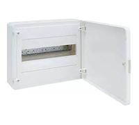 Caja de superficie golf serie VS, 1 fila, 12M, puerta opaca blanca y regleta