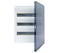 Caja de superficie golf serie VS, 3 filas, 36M, puerta transparente y regleta