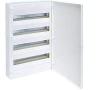 Caja de superficie golf serie VS, 4 filas, 72M, puerta blanca, regleta QC,chasis