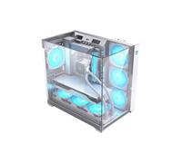Caja Hiditec SKY Semitorre ATX Triple Cristal Templado RGB Plata 7 Ventiladores Panel USB-C